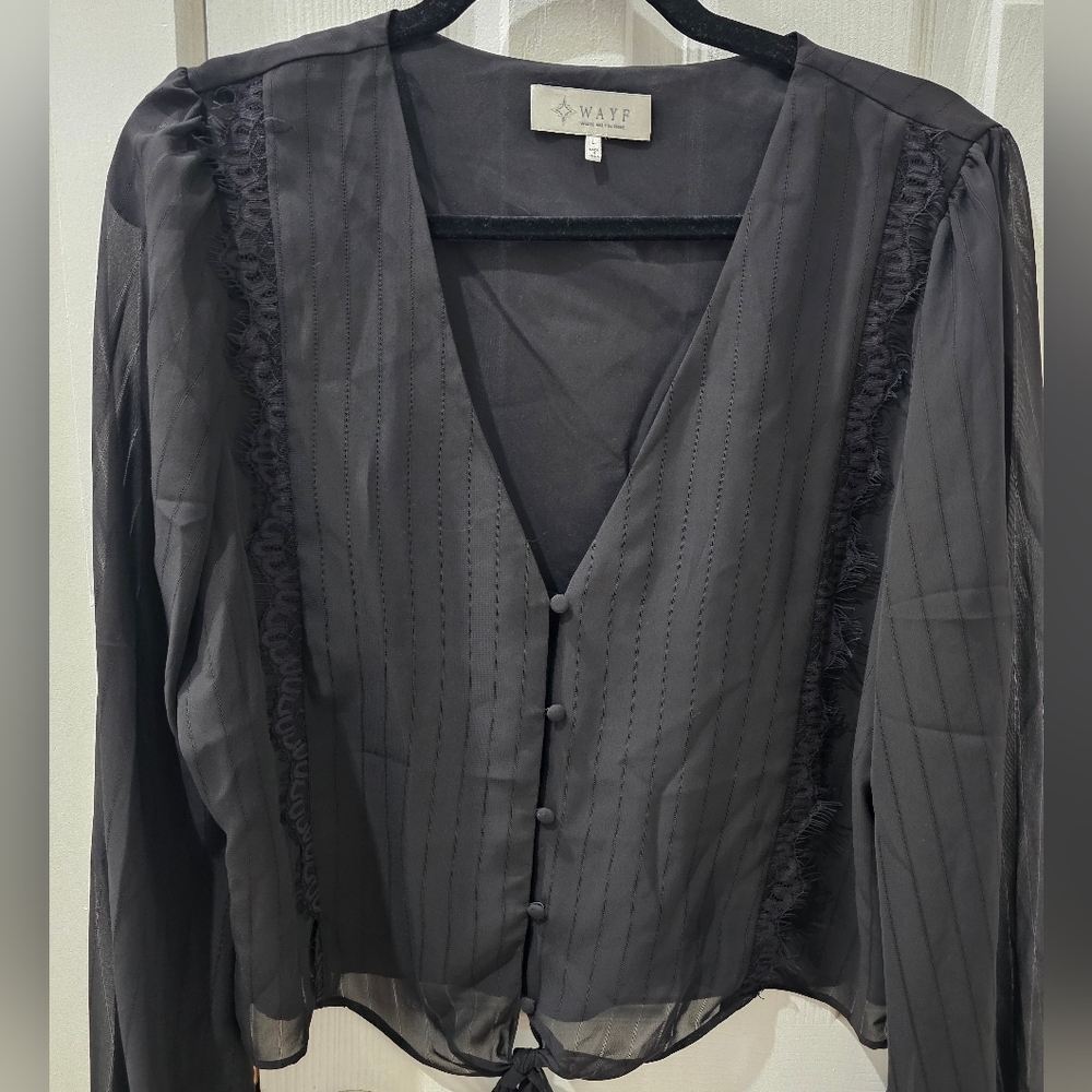 Wayf Elegant Black Blouse